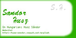 sandor husz business card